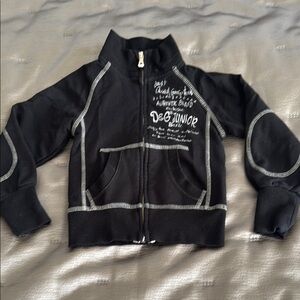 Dolce & Gabbana Black kids Jacket with White Embroidery